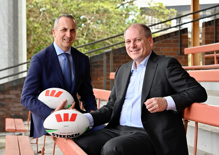 NRL CEO Andrew Abdo and Westpac Group CEO Peter King