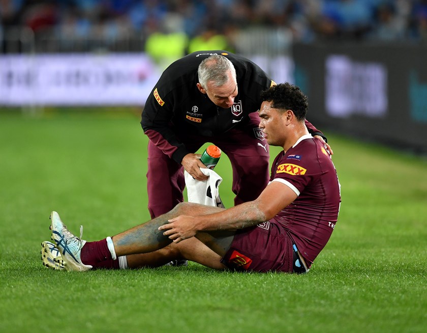 Xavier Coates was forced from the field in Origin I