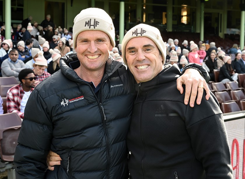 Brad Fittler and Mark Hughes who played for NSW together in the 2001 State of Origin team.