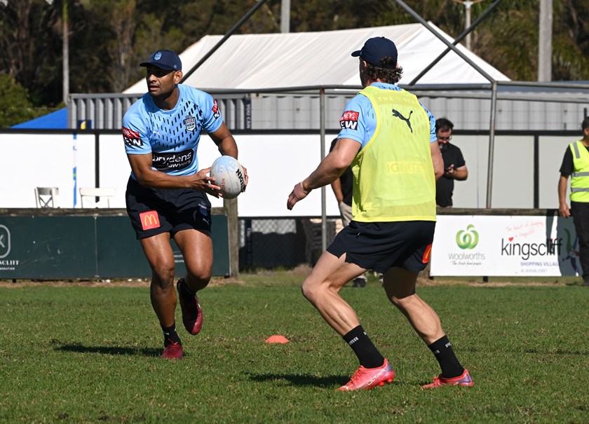 Daniel Tupou at Blues training this week