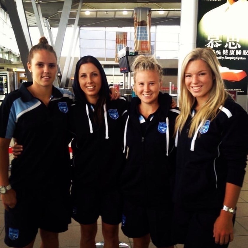 Emma Tonegato (right) with her 2012 NSW teammates including Sam Bremner.