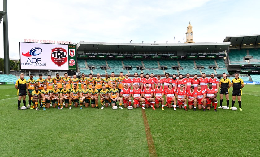 The Turkey and ADF teams after their Gallipoli Cup clash