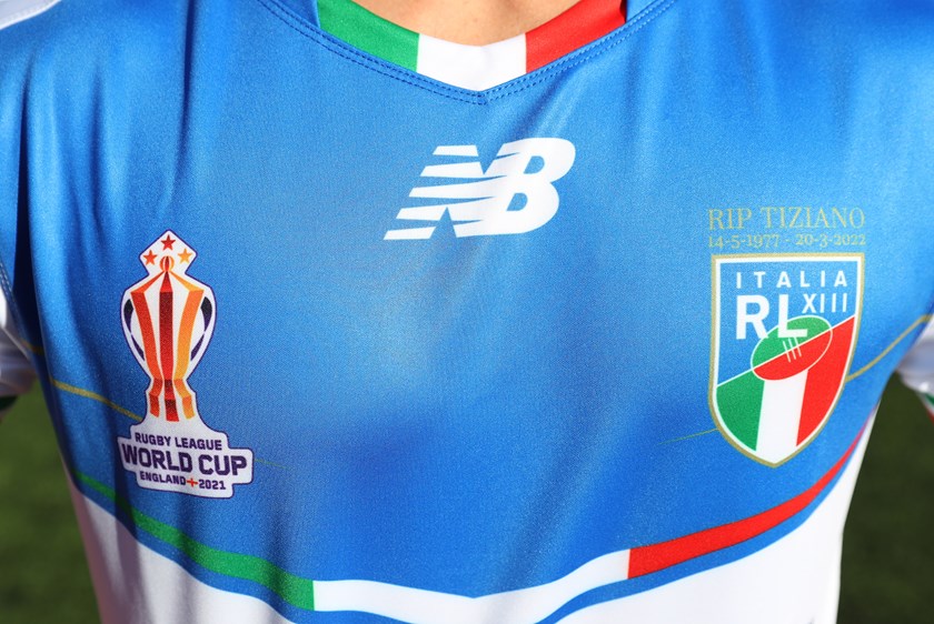 Italian players are reminded of Franchino's legacy with his name on their captain's runs jerseys