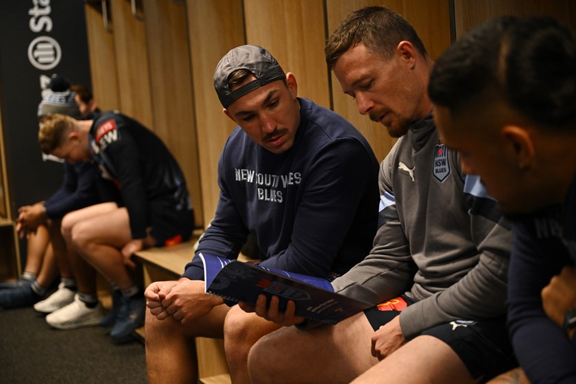 Robson (left) will make his Origin debut as Cook celebrates his 16th appearance. ©NRL Photos