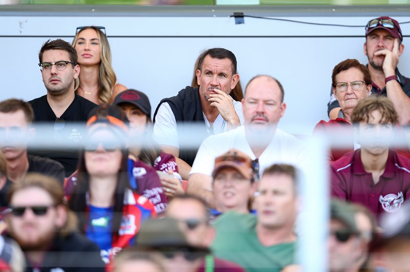 Matthew Johns watches on from the grandstands on Saturday.