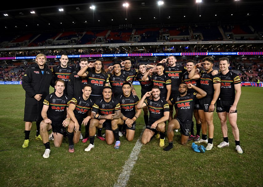 Panthers players pay tribute to Jaeman Salmon after his 50th NRL game