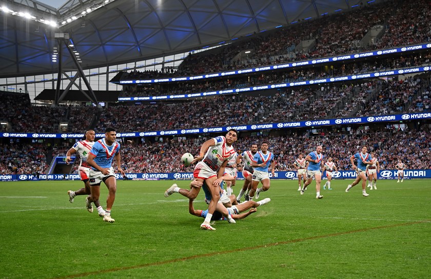 Sloan laid on a try for winger Tautau Moga with a spectacular flick pass
