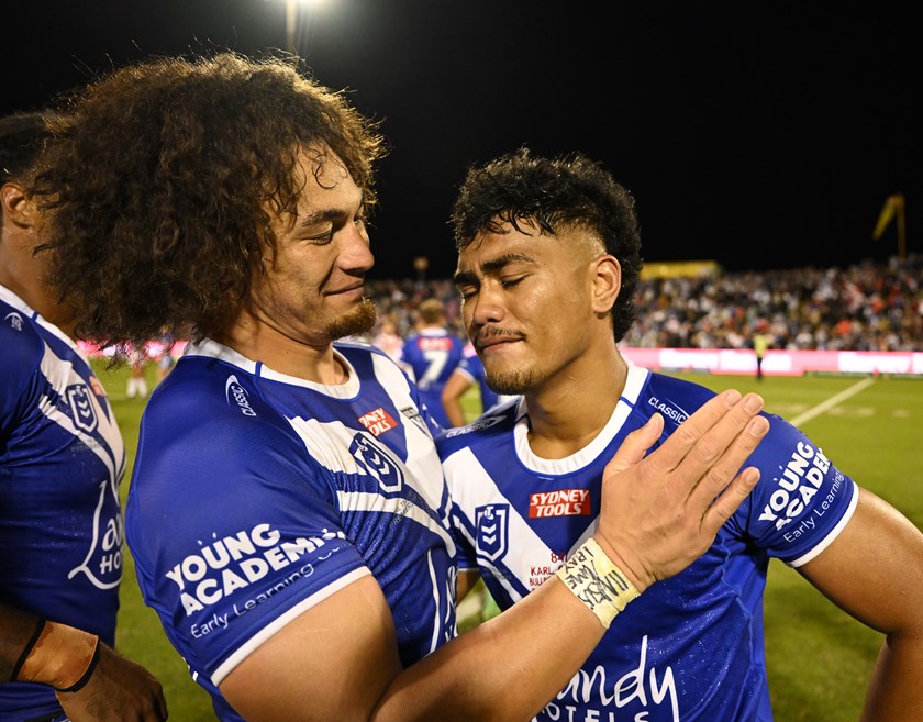 Bulldogs debutant Karl Oloapu was overwhelmed with emotion following Sunday's clash.