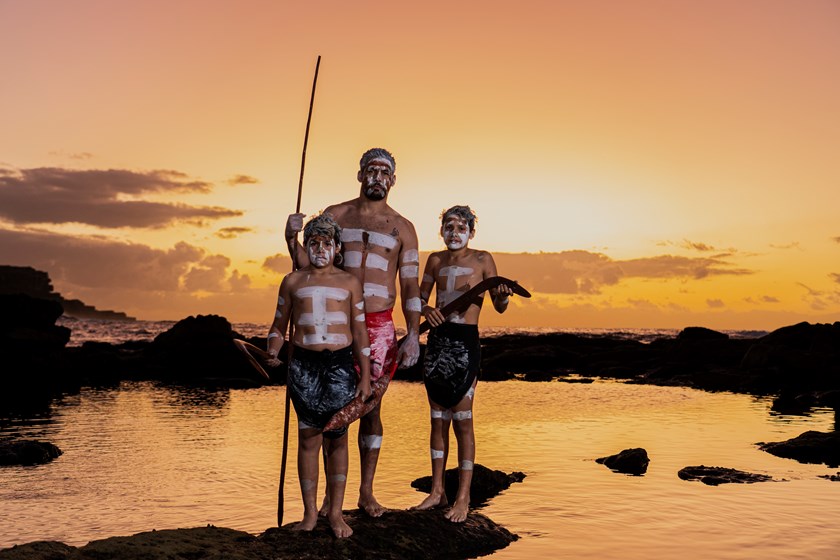 Cody Walker celebrates his Indigenous culture with  sons Kian and Kade
