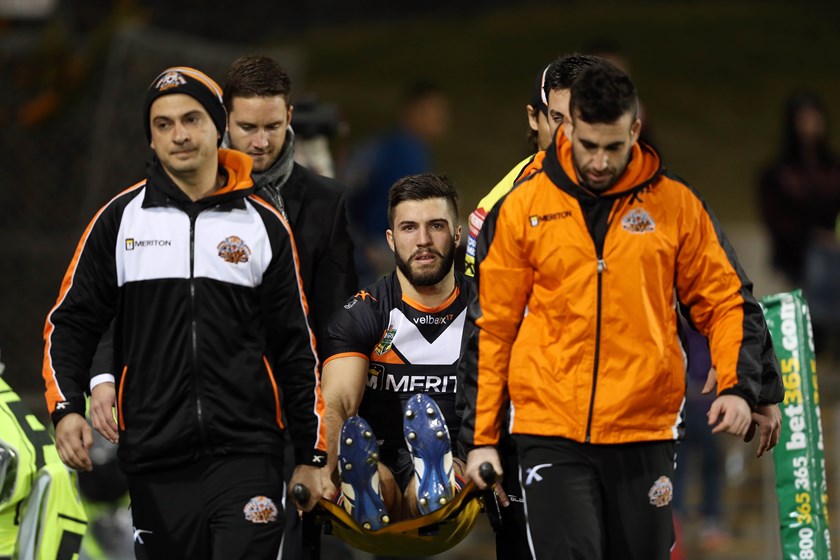 Tedesco fractured his patella while playing for Wests Tigers in 2014