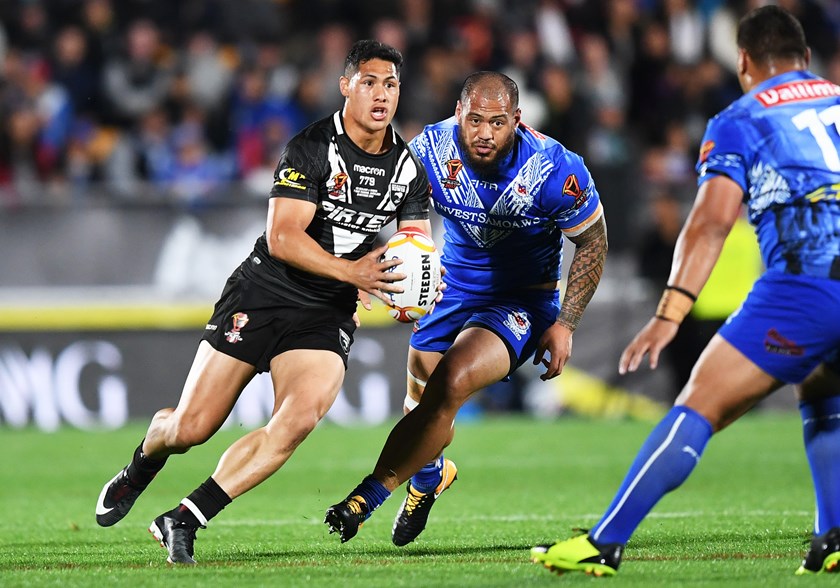 Tuivasa-Sheck in action against Samoa at the 2017 World Cup. ©Photosport