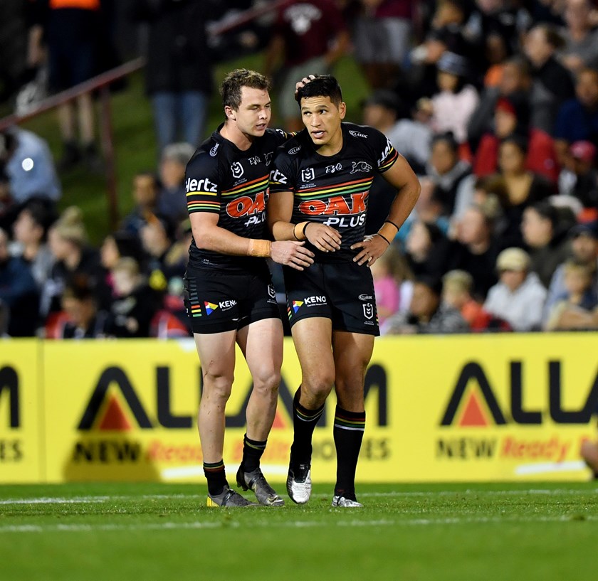 Edwards and Watene-Zelezniak in his final game as a Panther in 2019.
