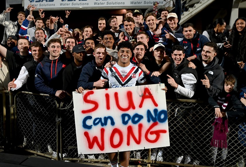 Siua Wong's school mates from Scots College turned out for his NRL debut