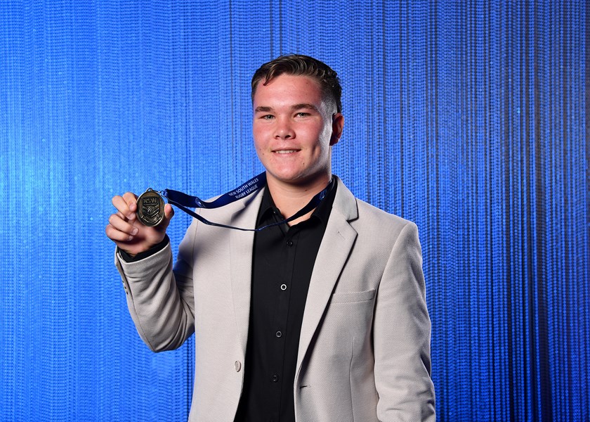 Zane Harrison was awarded the Ron Lanesbury Medal as the player of the year in the 2022 New South Wales Rugby League's Andrew Johns Cup