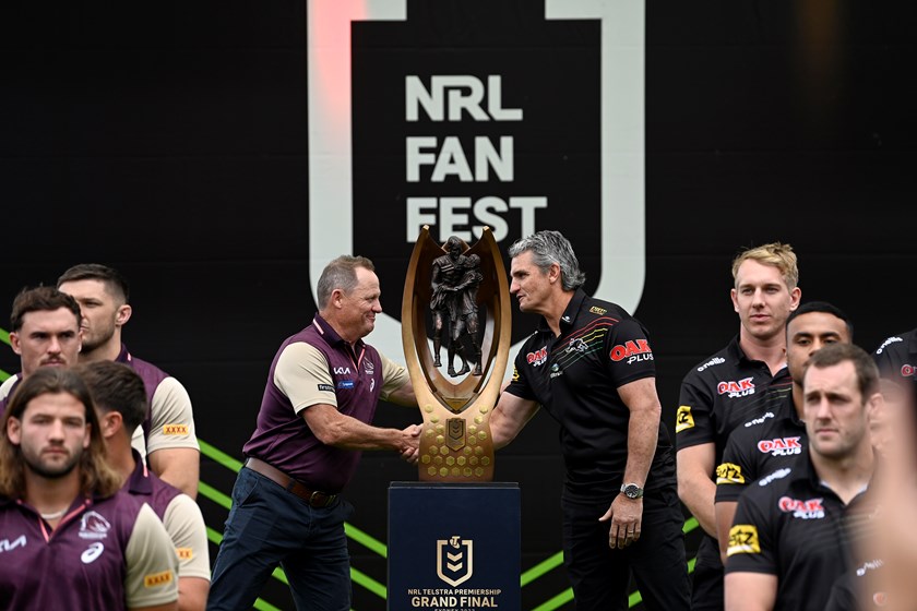 Rival grand final coaches Kevin Walters and Ivan Cleary at NRL Fan Fest