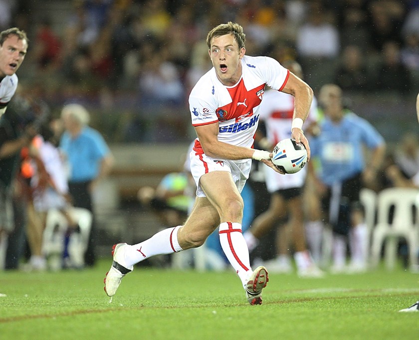 Roby makes a break for England during the 2008 World Cup