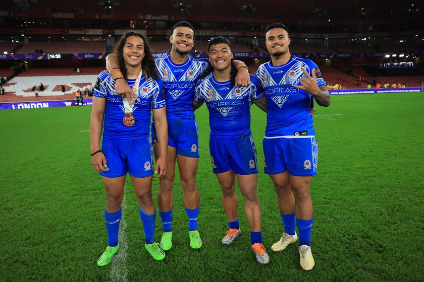 Luai, Crichton, To'o and Leniu after Samoa's World Cup semi-final defeat of England