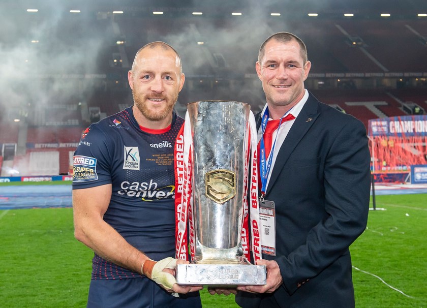 Woolf and Saints captain James Roby after the 2022 Super League grand final