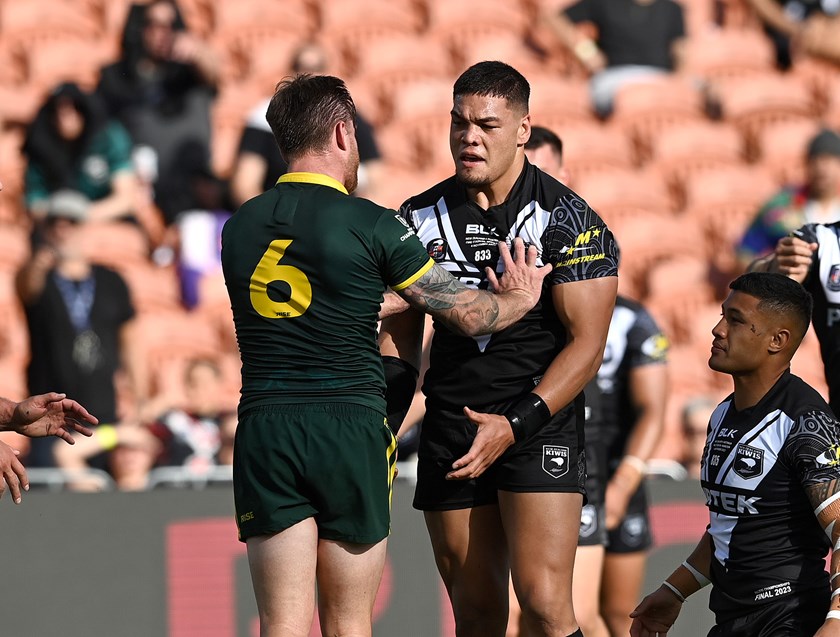 Rookie Kiwis forward Leo Thompson didn't let Michael Maguire down in his international debut. 