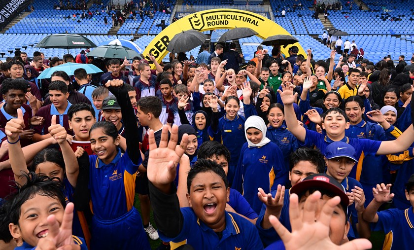 Schoolchildren celebrated League In Harmony at the Multi-Cultural Round launch