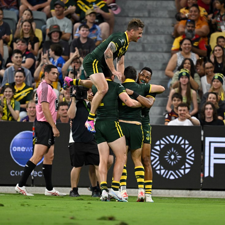 Kangaroos flex their muscle to slide past Samoa in opener