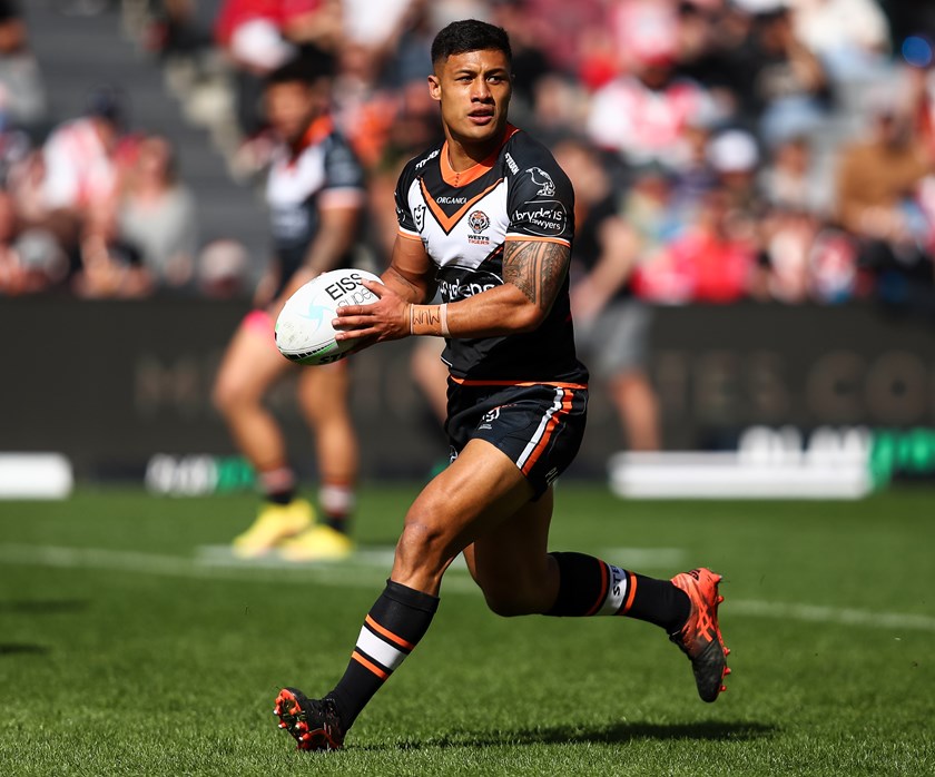 Brown scored six tries in 13 games for the Wests Tigers in 2023. 