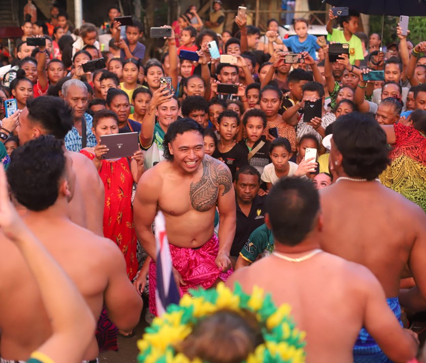 Cook Islands players danced in appreciation of the reception they received in Hanuabada 