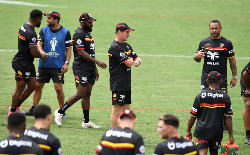 Paul Aiton (right) with Kumuls coach Justin Holbrook