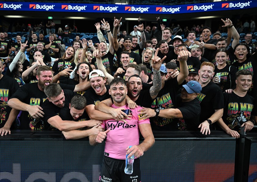 Mavrik Geyer celebrates his NRL debut with family and friends 