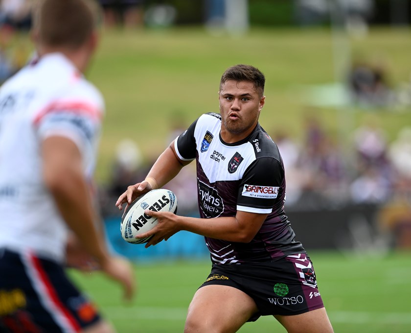Schuster in action for Blacktown Workers Sea Eagles in the NSW Cup.