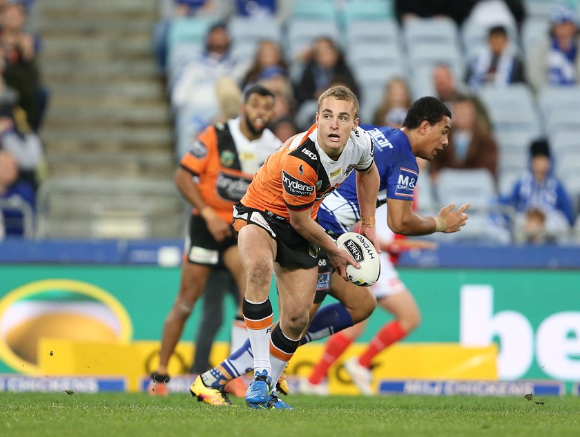 Liddle during his NRL debut against the Bulldogs in 2016.