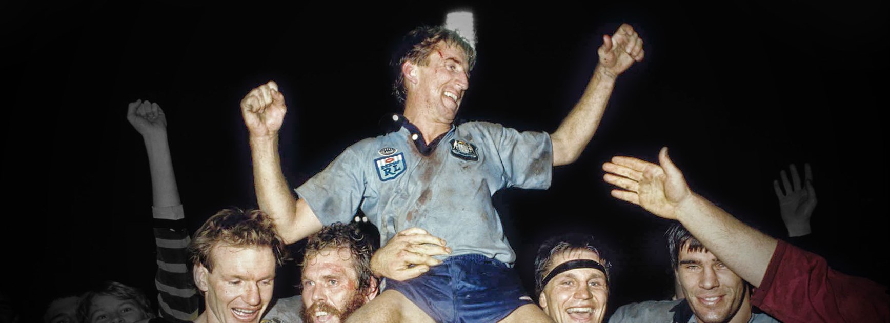 Steve Mortimer is chaired from the SCG after leading NSW to their first Origin series win in 1985.