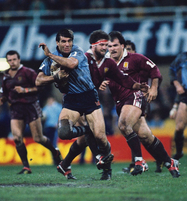 Pat Jarvis in action for NSW during the 1987 Origin series