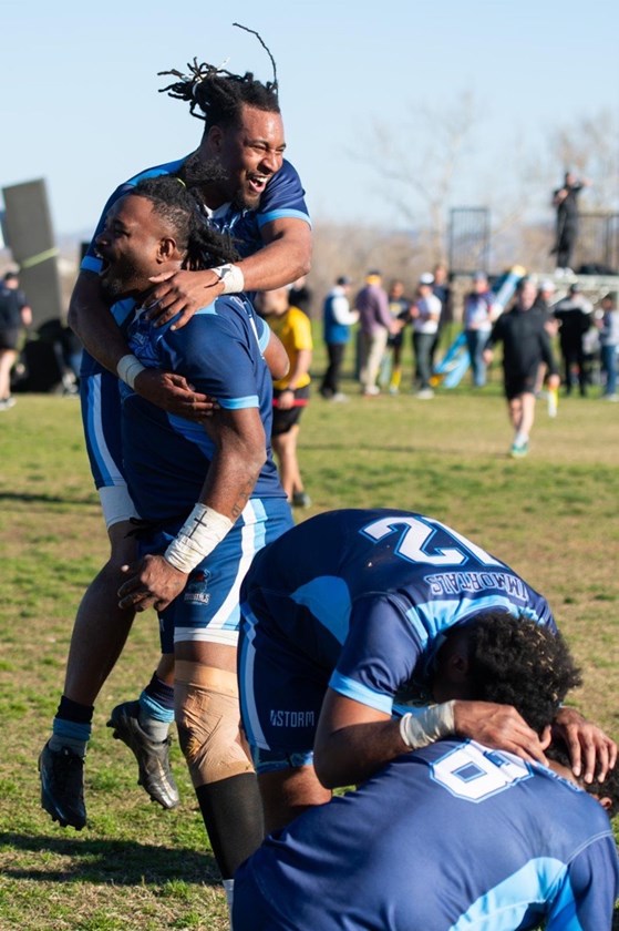 The Sacramento Immortals celebrate winning the Las Vegas Nines. 
