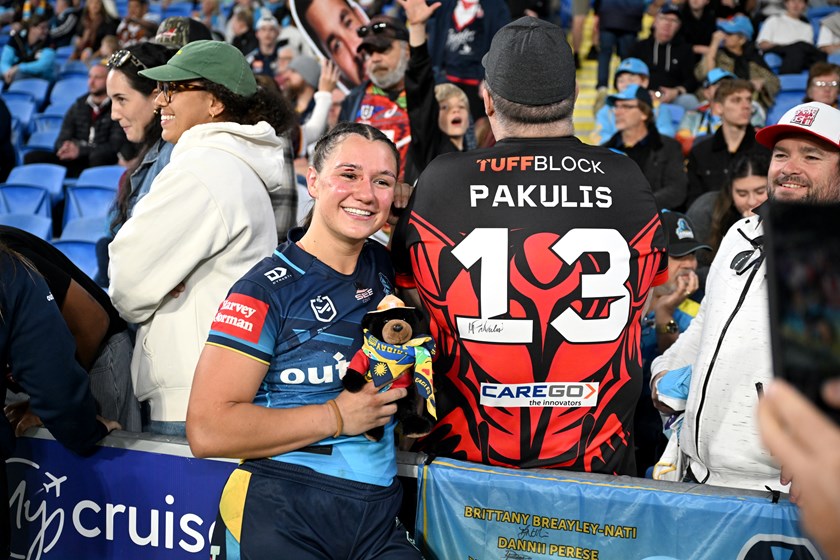 Megan Pakulis became the first North American to play in the NRLW when she made her debut for the Titans this season.