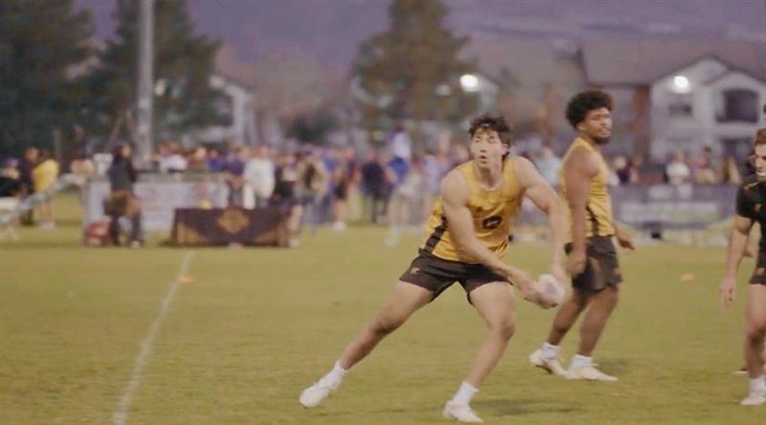 Knights recruit Marcus D'Acre in action at the NRL Combine in Vegas