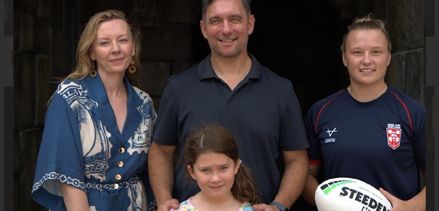 Roche celebrates with winners of Dreamworld's Rugby League in Vegas giveaway