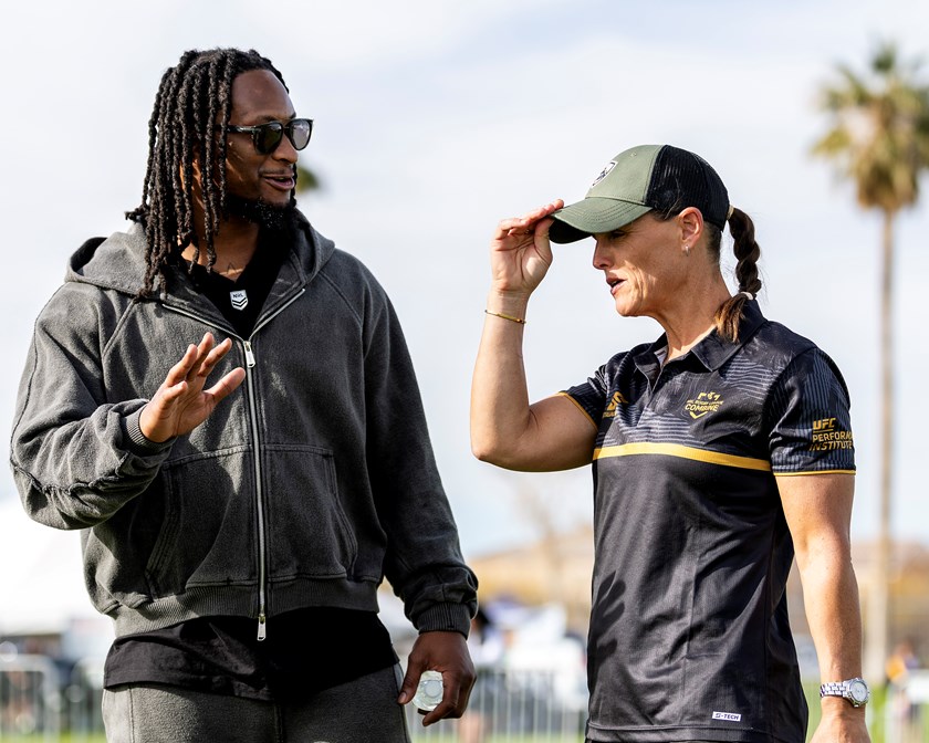 Former NFL star Todd Gurley was in attendance at the NRL Talent Combine.