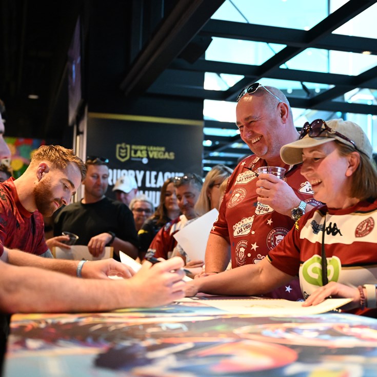 Wigan fans paint Fremont Street cherry and white