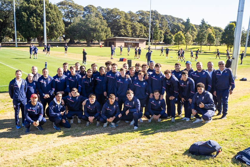 The French U19s squad were keen observers at Sydney Roosters training.