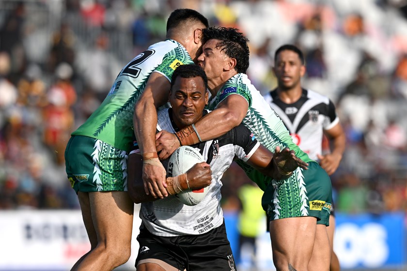 Fiji's Keresi Maya proved he can match it with the likes of Broncos premiership winning forward Brendan Piakura in his Test debut against Cook Islands. 