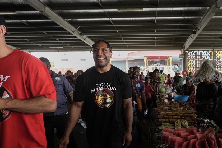 Kumuls hooker Edwin Ipape at Gordon's Market in Port Moresby.