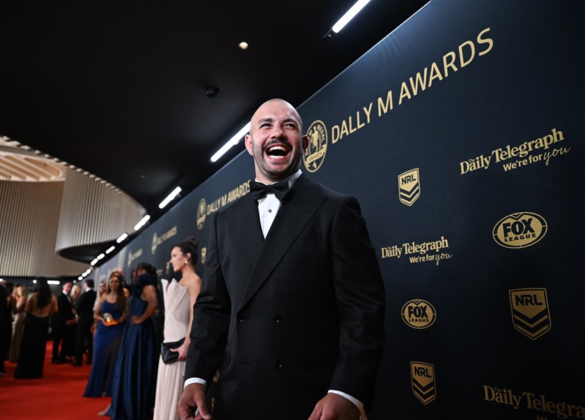 Braydon Trindall in good form as he arrives on the red carpet.