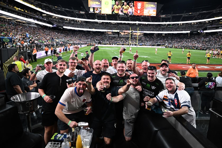 Fans lap up the atmosphere at Allegiant Stadium.