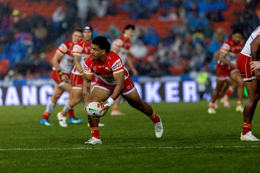 Rookie Dolphins playmaker John Fineanganofo made his NRL debut against the Knights.