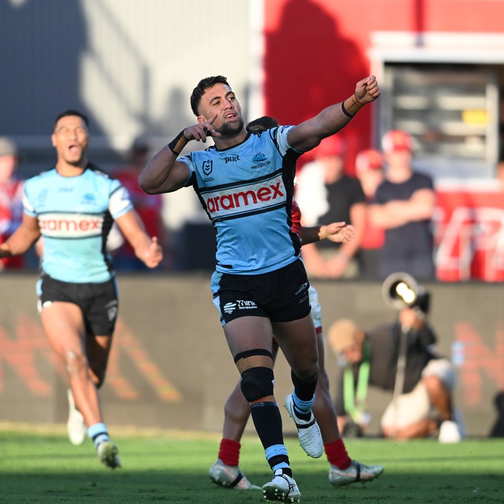 Super Saturday: Sharks devour Dolphins; Bulldogs v Raiders; Roosters v Eels
