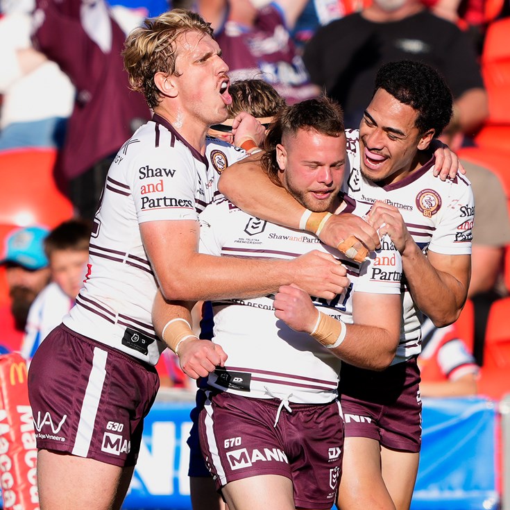 Super Saturday: Manly stun Knights; Rabbitohs v Warriors; Dragons v Bulldogs