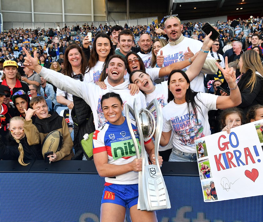 That's premiership ring No.3 for Millie Elliott after steering the Knights to victory in 2022.
