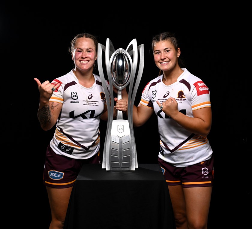 Premiership teammates Keilee Joseph (left) and Jada Ferguson will square off when the Eels host the Broncos.