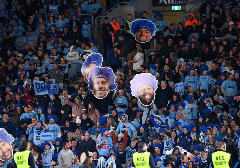 Blatchys Blues out in force for Game Three in 2023 when NSW saluted 24-10 at Accor Stadium.